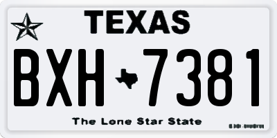 TX license plate BXH7381