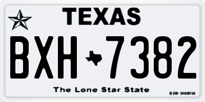 TX license plate BXH7382