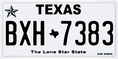 TX license plate BXH7383