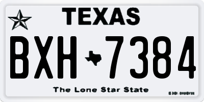 TX license plate BXH7384