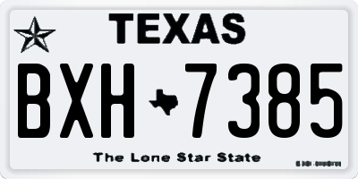 TX license plate BXH7385