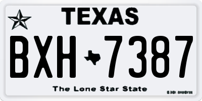 TX license plate BXH7387
