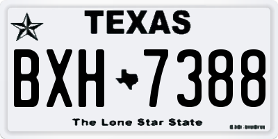 TX license plate BXH7388
