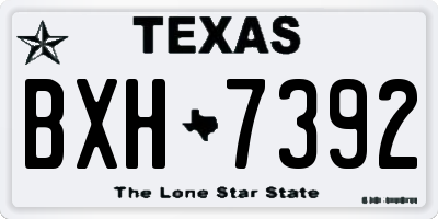 TX license plate BXH7392