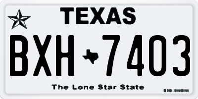 TX license plate BXH7403