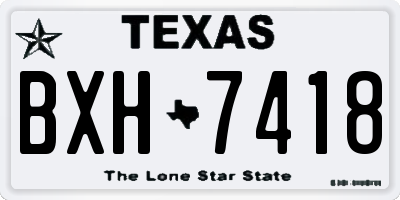 TX license plate BXH7418