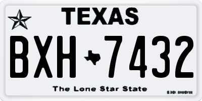 TX license plate BXH7432