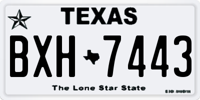 TX license plate BXH7443