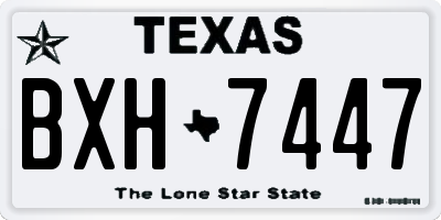 TX license plate BXH7447