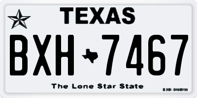 TX license plate BXH7467