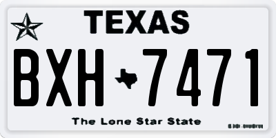 TX license plate BXH7471
