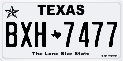 TX license plate BXH7477