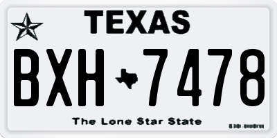 TX license plate BXH7478