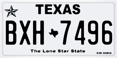 TX license plate BXH7496