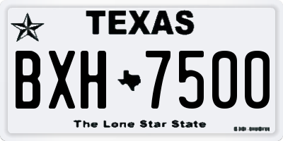 TX license plate BXH7500