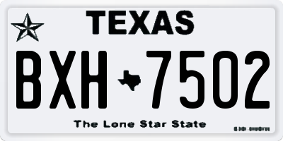 TX license plate BXH7502