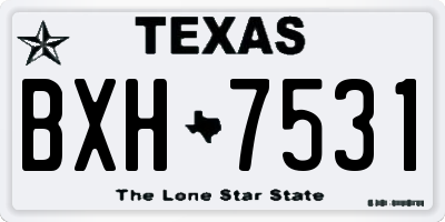TX license plate BXH7531