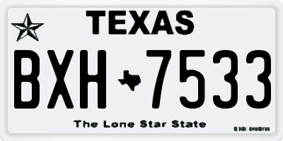 TX license plate BXH7533