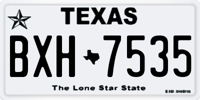 TX license plate BXH7535