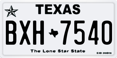 TX license plate BXH7540