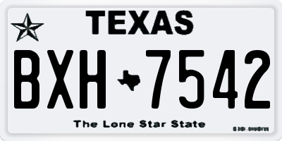 TX license plate BXH7542