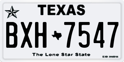 TX license plate BXH7547