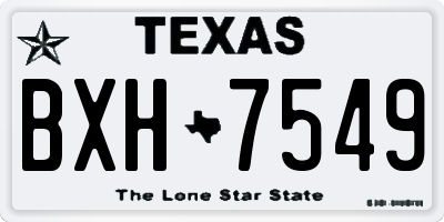 TX license plate BXH7549