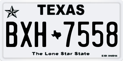 TX license plate BXH7558