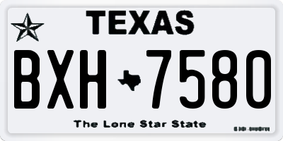 TX license plate BXH7580