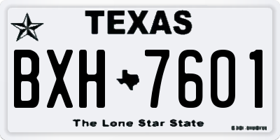 TX license plate BXH7601