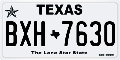 TX license plate BXH7630