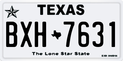 TX license plate BXH7631