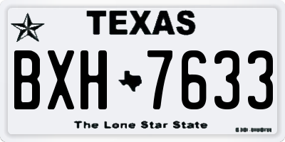 TX license plate BXH7633