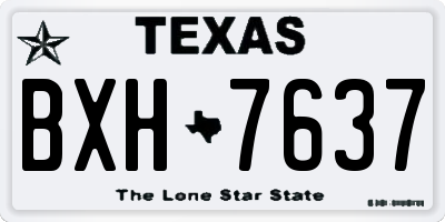 TX license plate BXH7637
