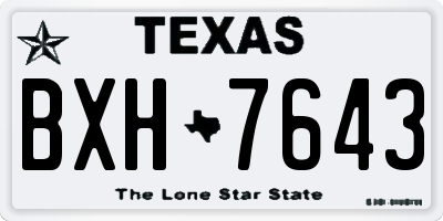 TX license plate BXH7643