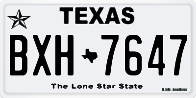 TX license plate BXH7647