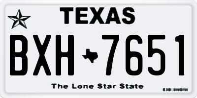 TX license plate BXH7651