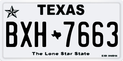 TX license plate BXH7663