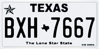 TX license plate BXH7667