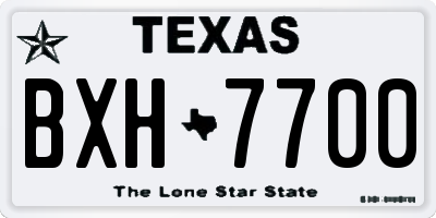 TX license plate BXH7700