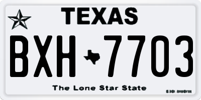 TX license plate BXH7703