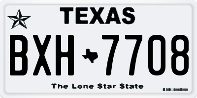 TX license plate BXH7708