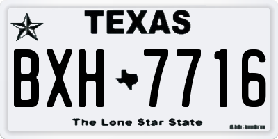 TX license plate BXH7716