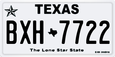 TX license plate BXH7722