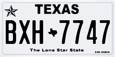 TX license plate BXH7747
