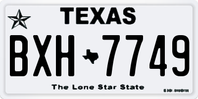 TX license plate BXH7749