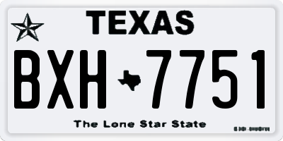 TX license plate BXH7751