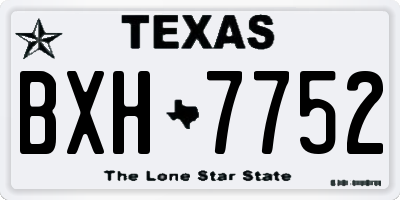 TX license plate BXH7752