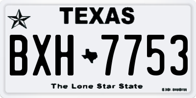 TX license plate BXH7753