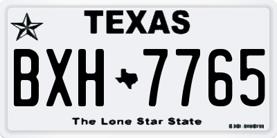 TX license plate BXH7765